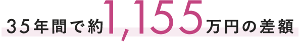 35年間で約1,155万円の差額